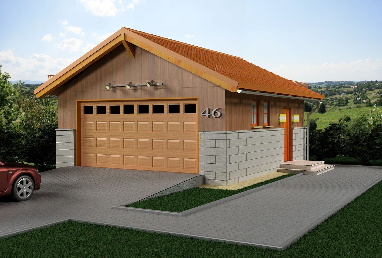 Можно ли на участке построить гараж. Красивый гараж. Красивые гаражи проекты. Красивый гараж с навесом. Красивый фасад гаража.