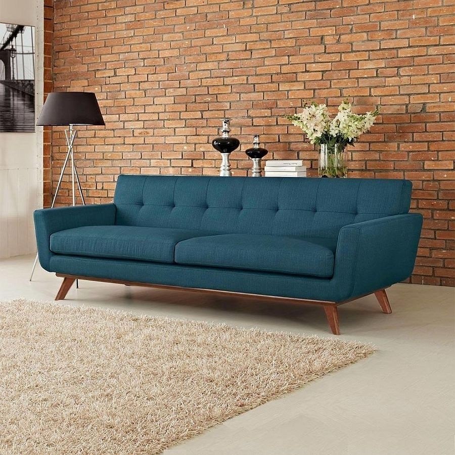 Зеленый диван в стиле лофт