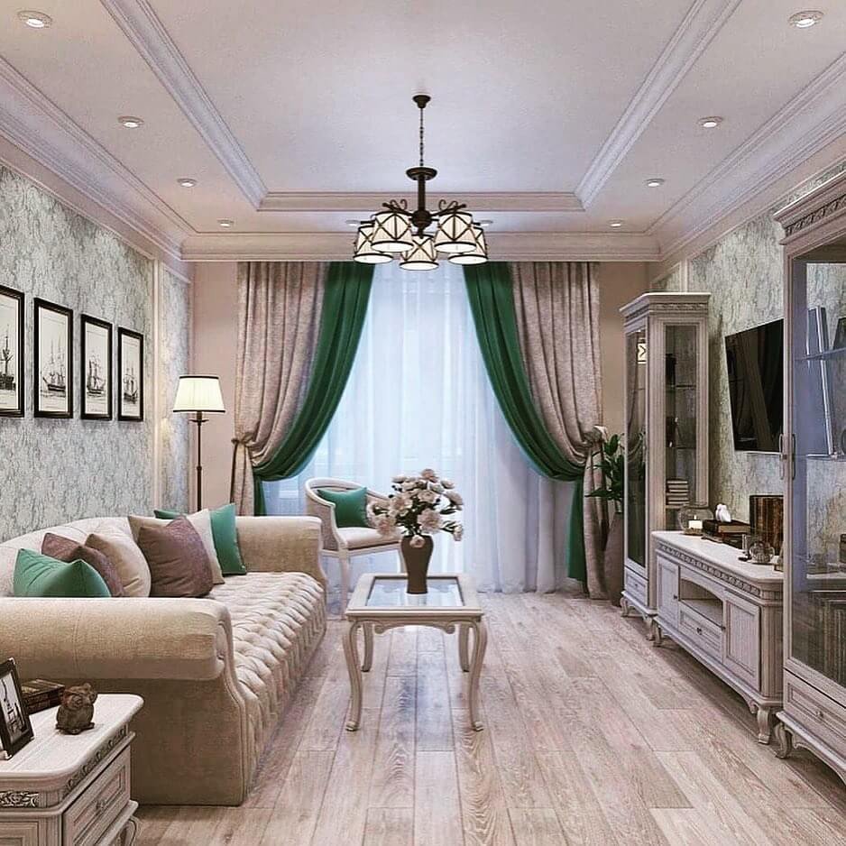 Интерьер гостиной 20кв в классическом стиле