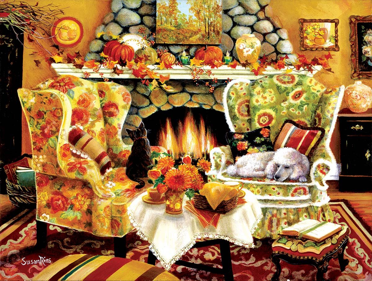Дом семья очаг. Сьюзан Риос картины. Susan Rios чаепитие. Домашний уют. Уютные иллюстрации.
