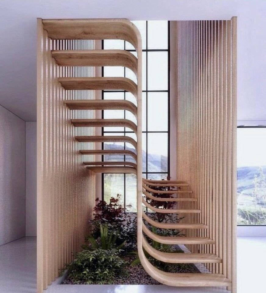 Современные лестницы из дерева