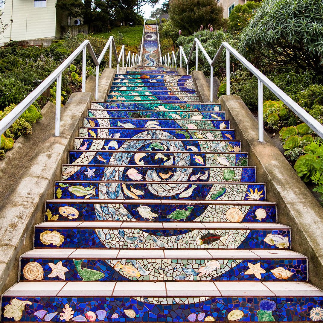 Мозаичная лестница в Сан-Франциско