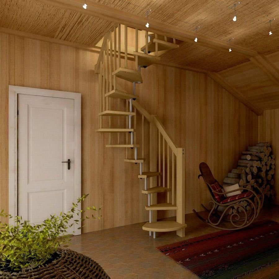 Лестница в деревянном ДОМЕДОМ