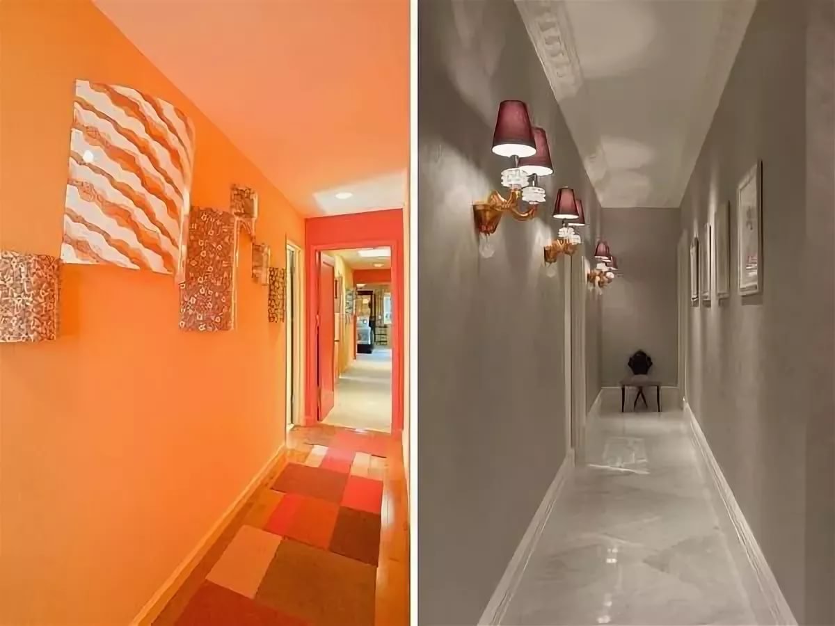 обои под покраску дизайн коридора