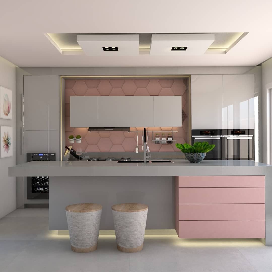 кухня в цвете пыльной розы варианты дизайна