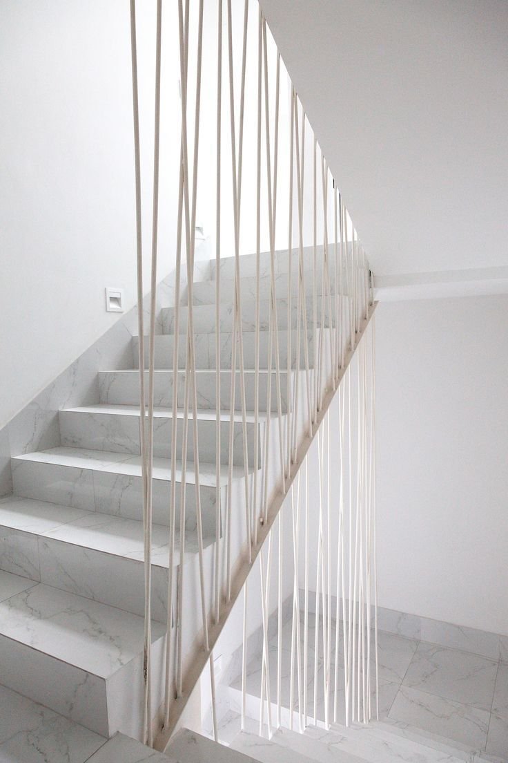 Перила для лестницы из веревки