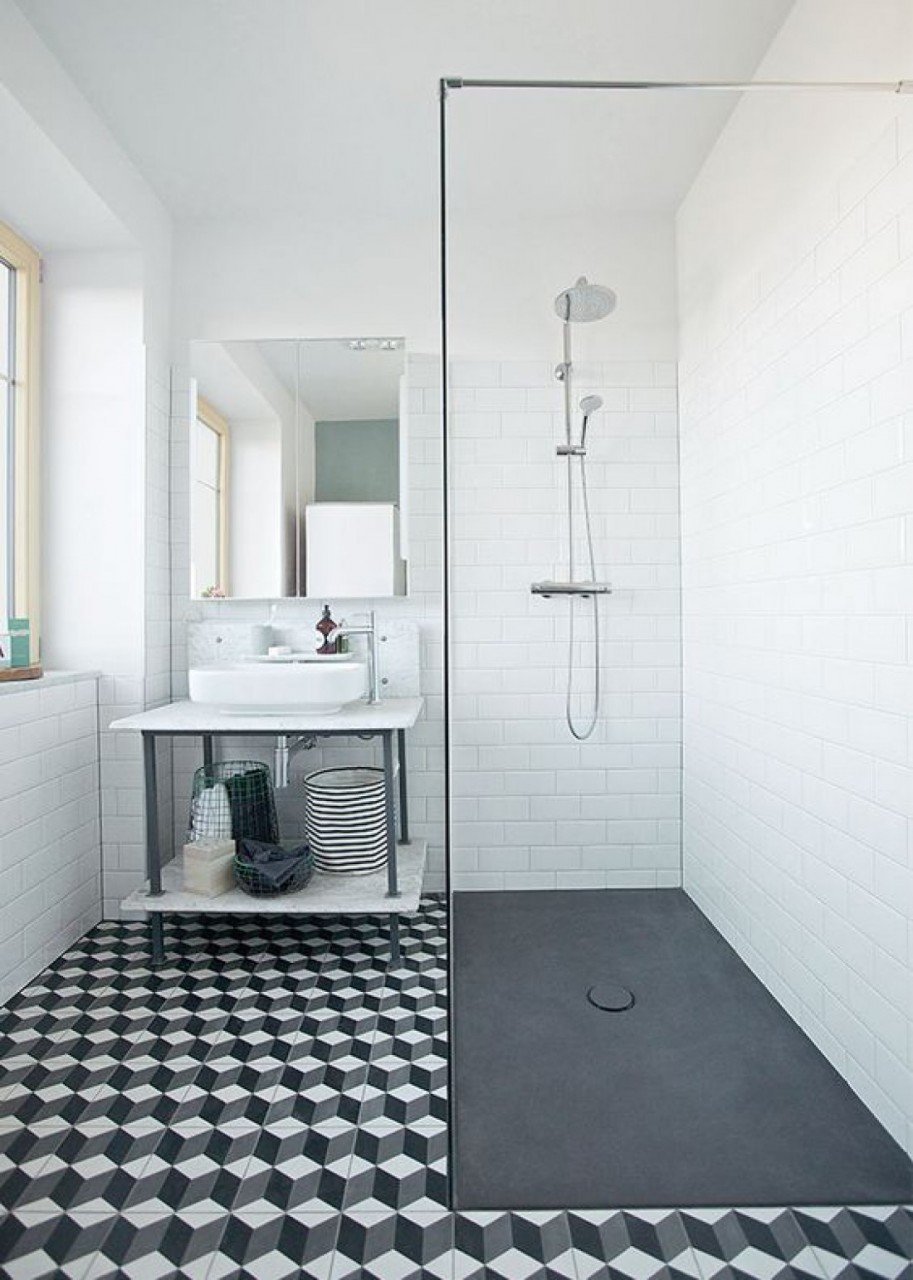 Ванные комнаты с душевой из плитки