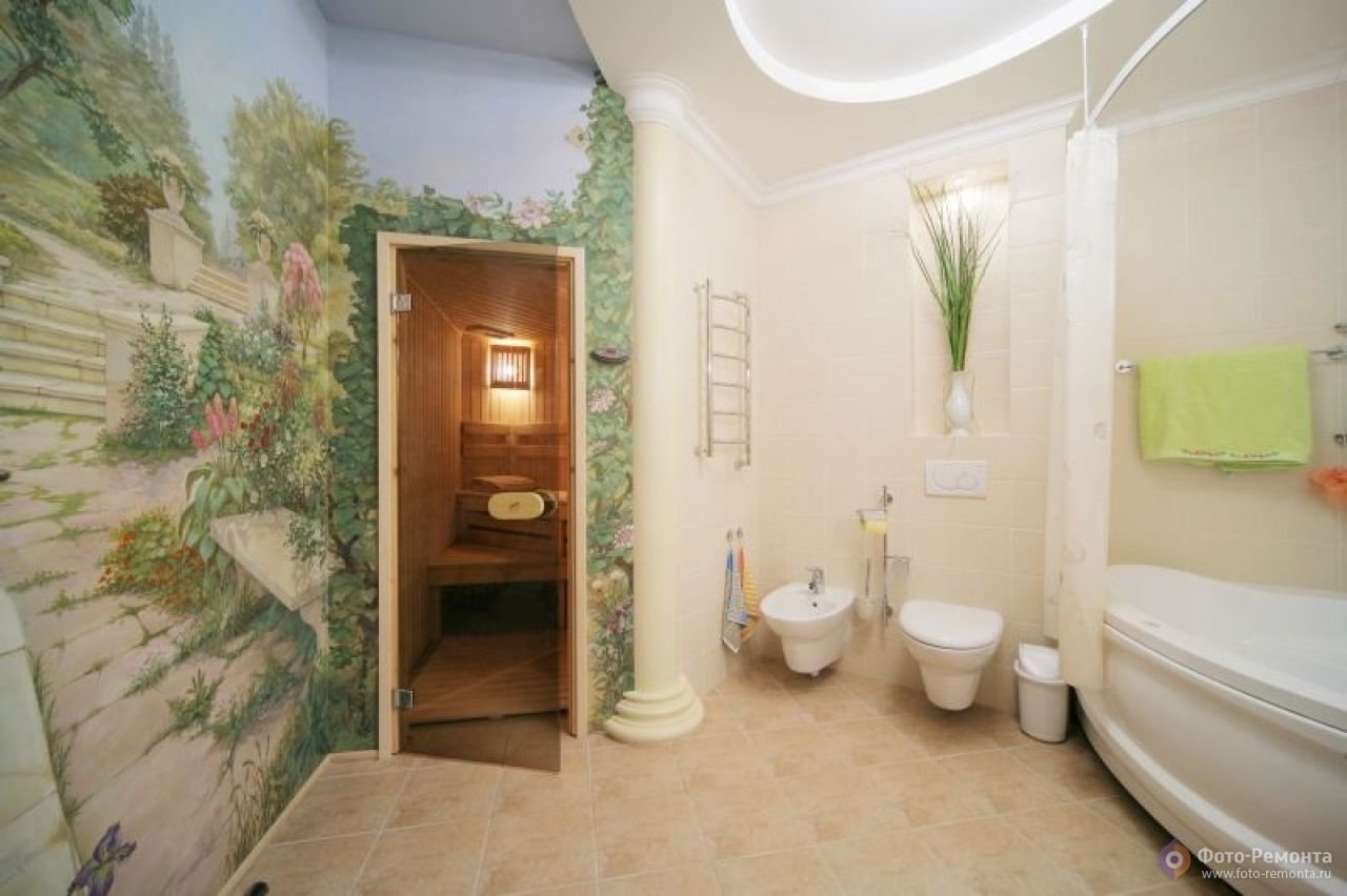 Средиземноморский стиль в интерьере ванной комнаты