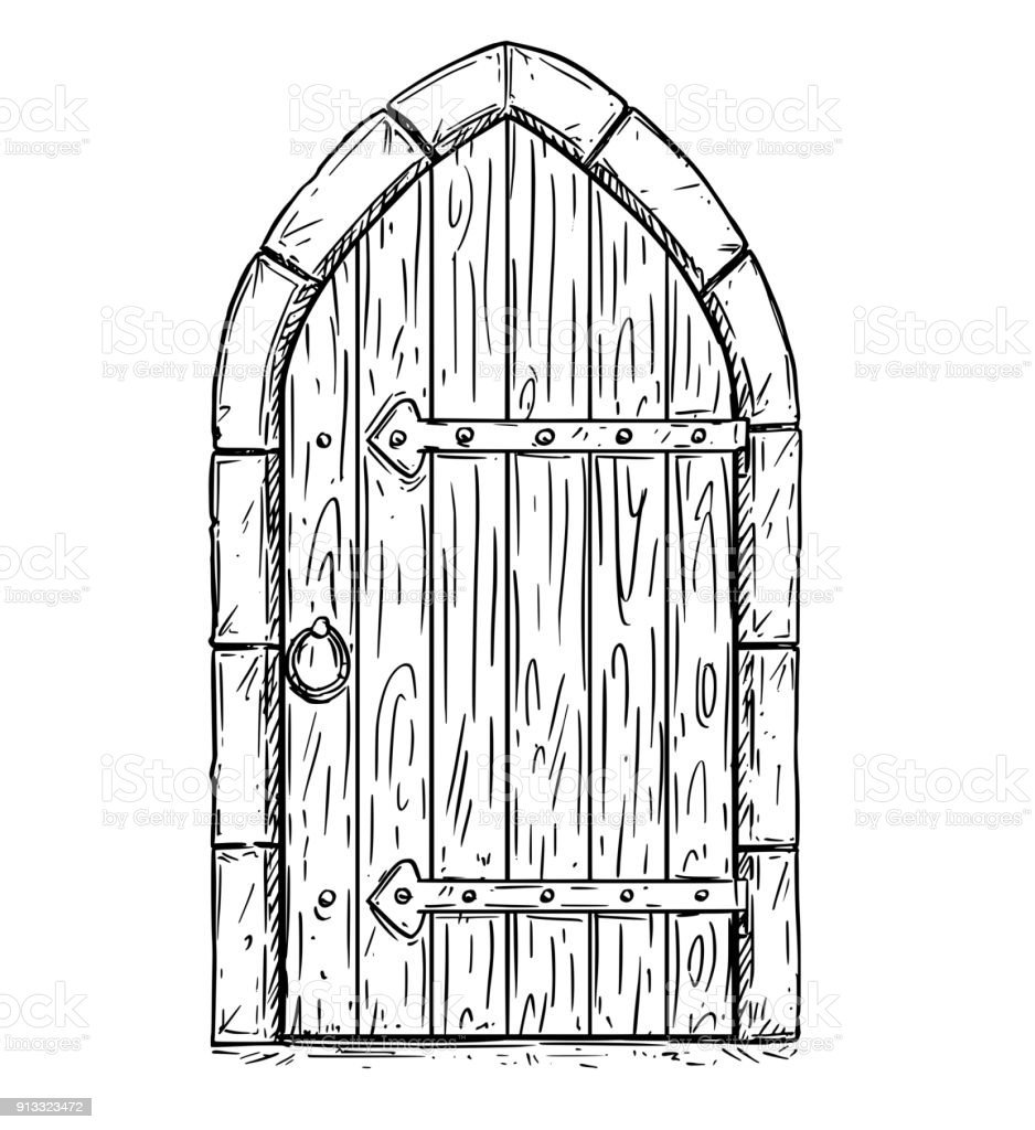 Деревянная дверь вектор