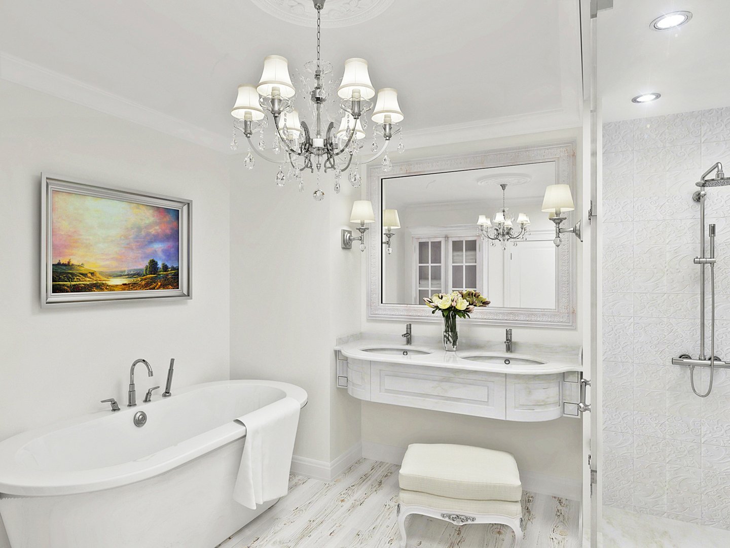 Интерьер светлой ванной. Белая ванная комната. Ванная в белом стиле. Интерьер белой ванной. Светлая ванная.
