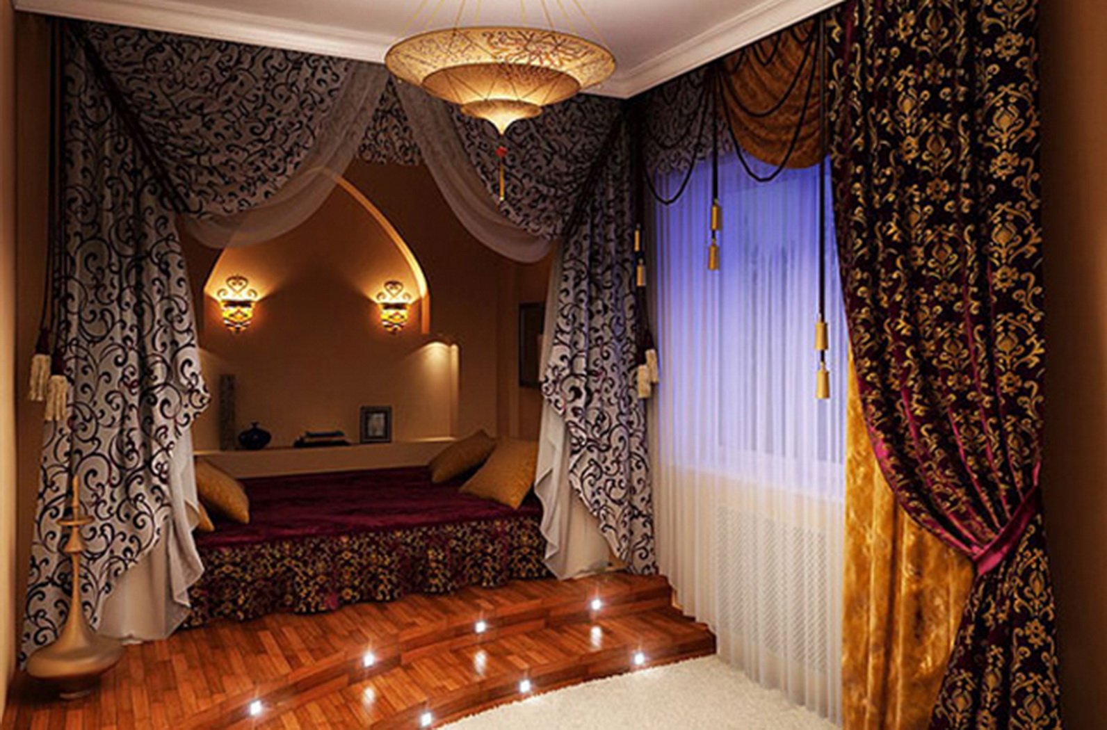 Узбекский салон. Спальня в арабском стиле. Восточный стиль в интерьере. Шторы в Восточном стиле. Шторы в арабском стиле.
