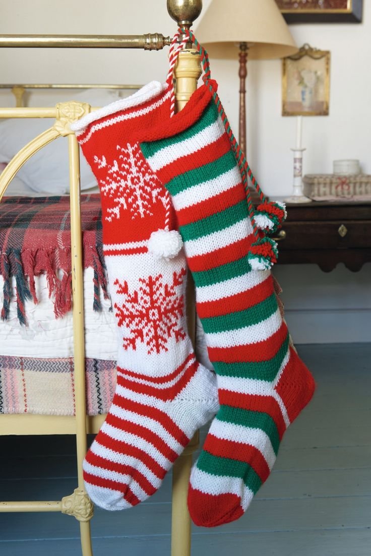 Вязаные Рождественские носки