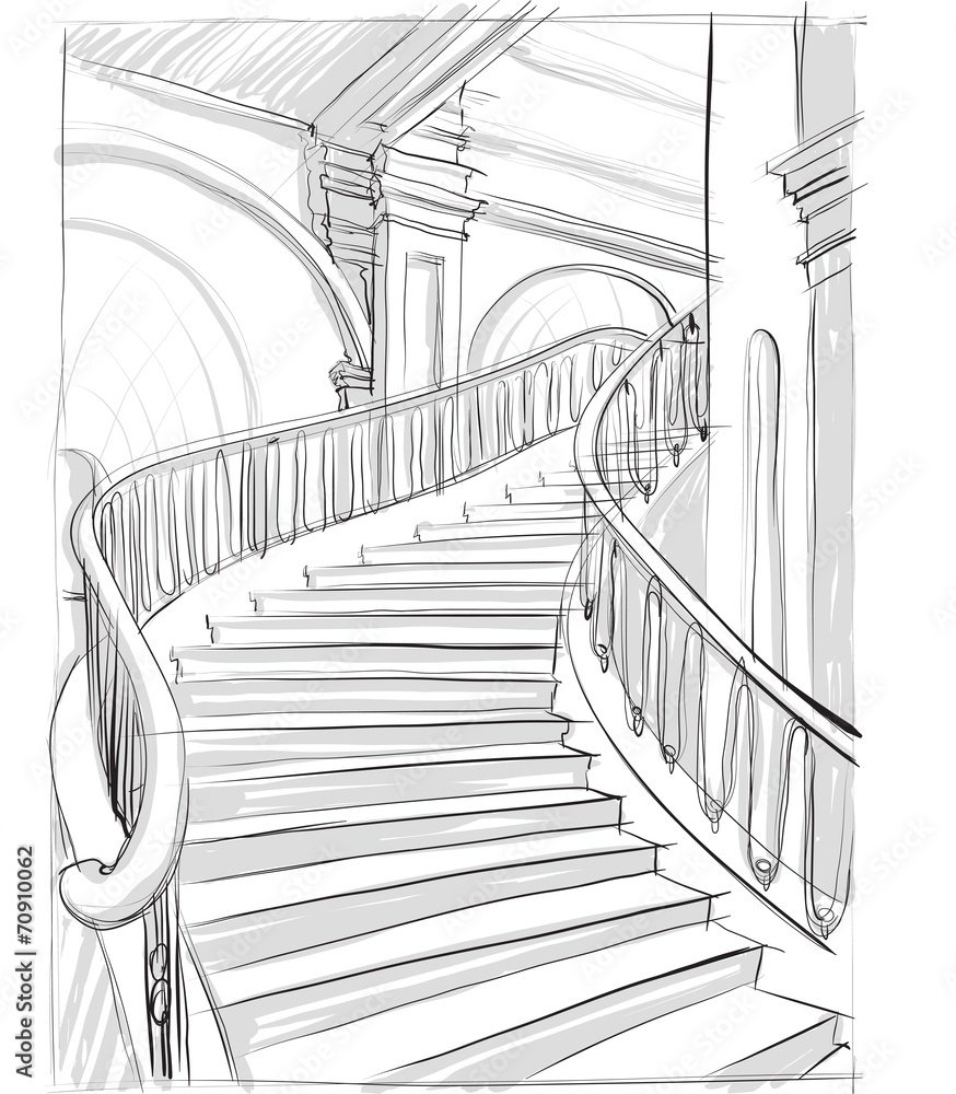 Винтовая лестница Ватикана Микеланджело чертеж
