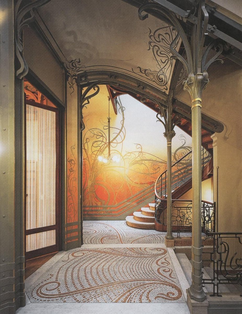 Виктор орта лестница в особняке Тасселя 1892-1893