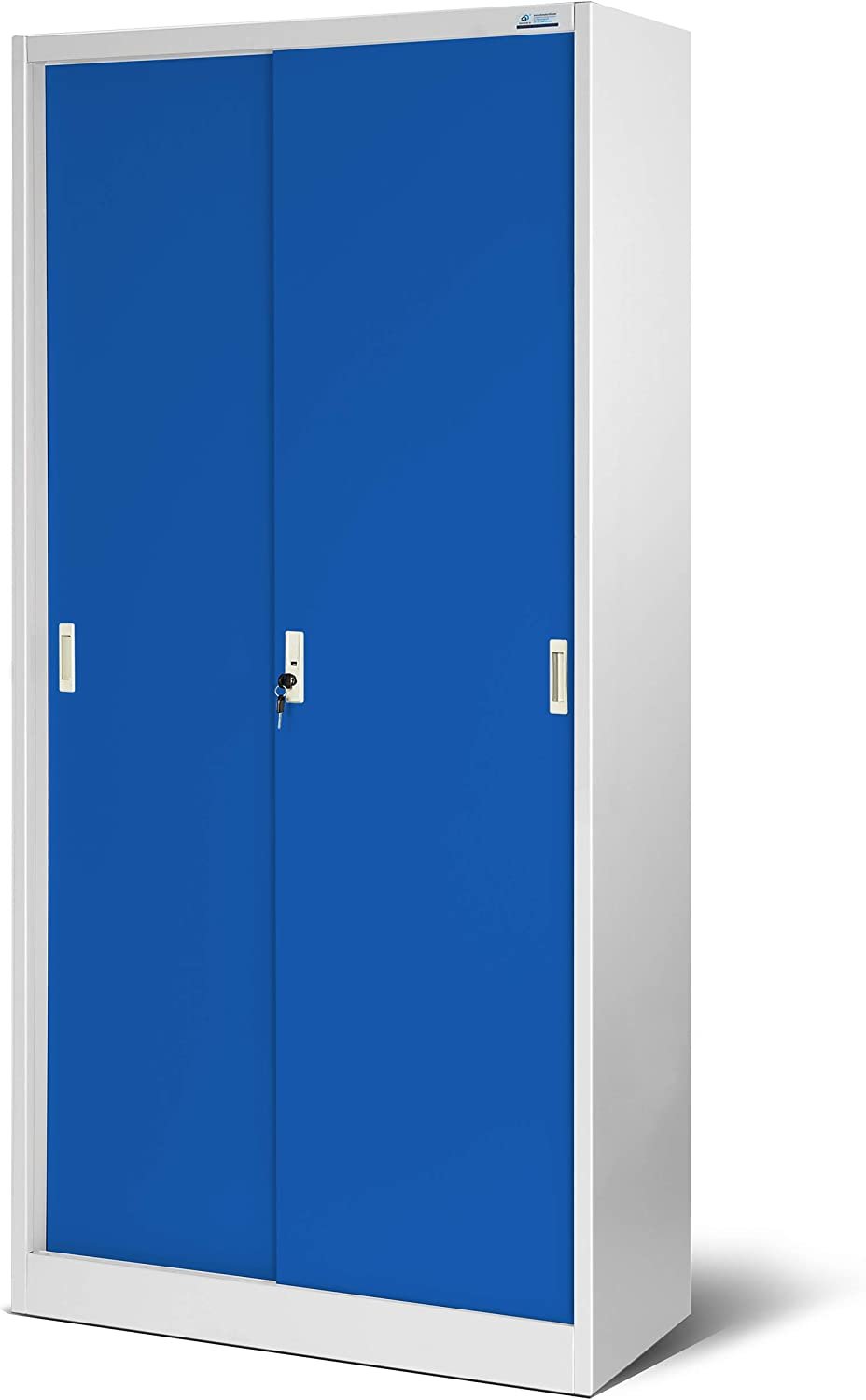 металлические шкафы синего цвета