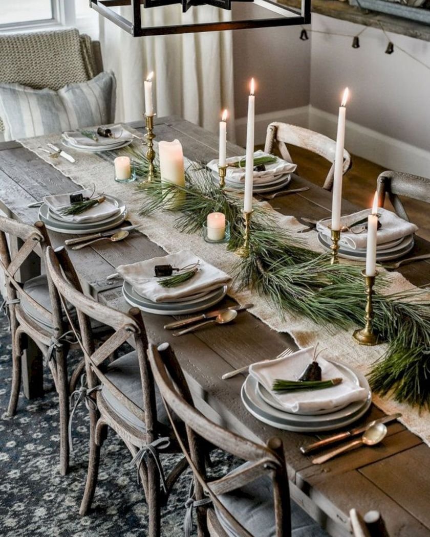 Скандинавский стиль сервировка стола к новому году