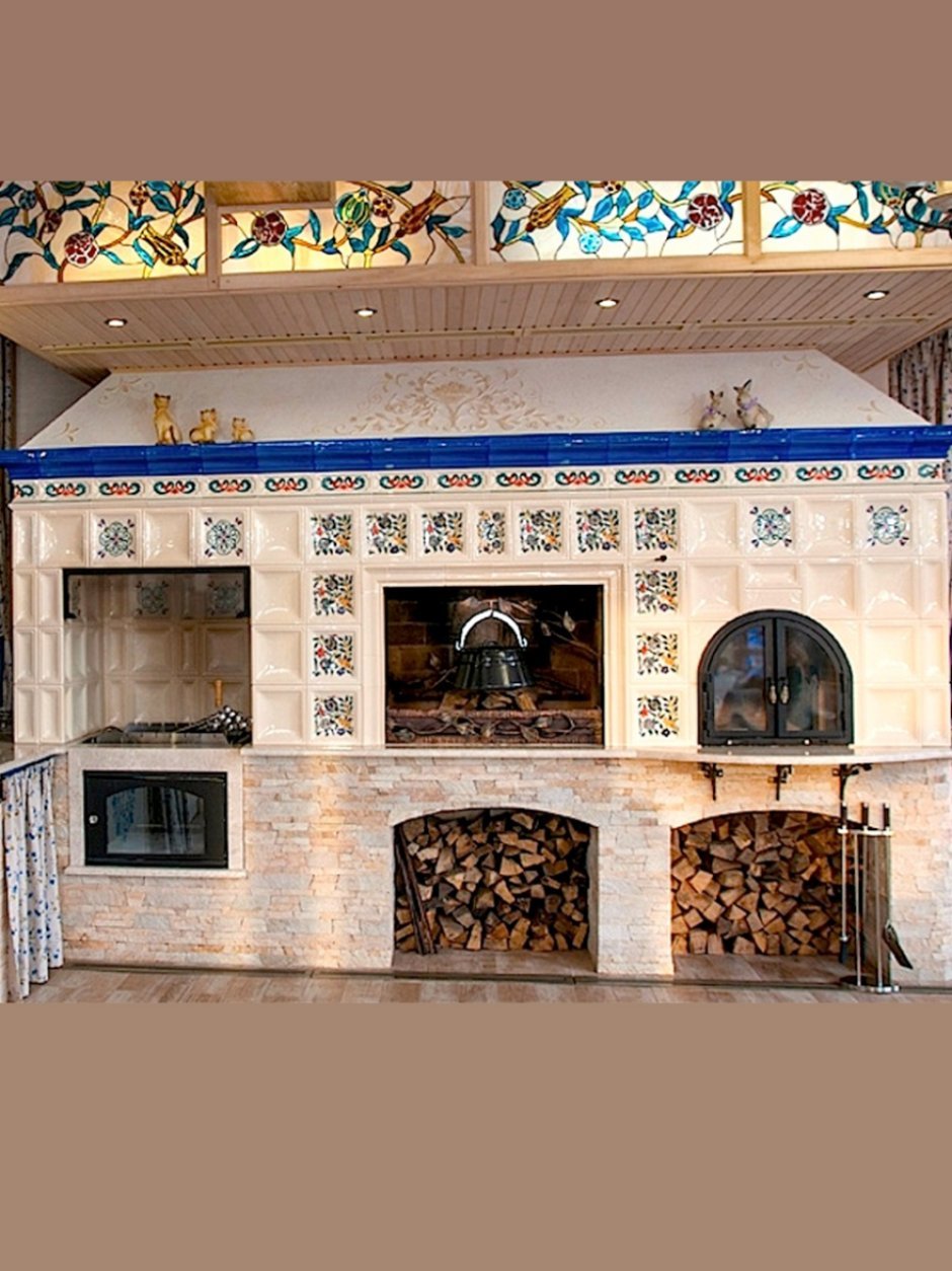 Барбекю комплекс облицованный керамической плиткой