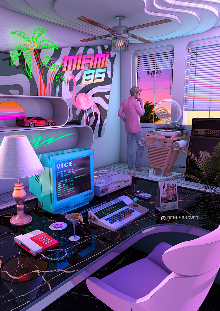 Miami 80s aesthetic