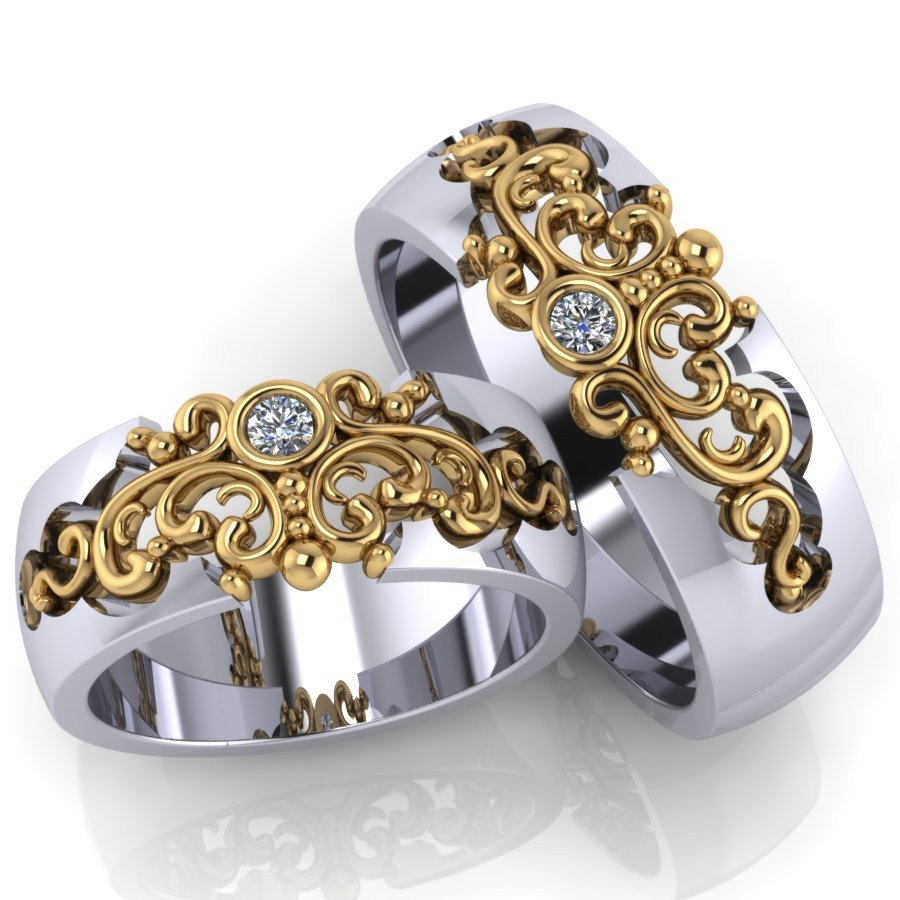 Венчальные кольца парные православные золотые