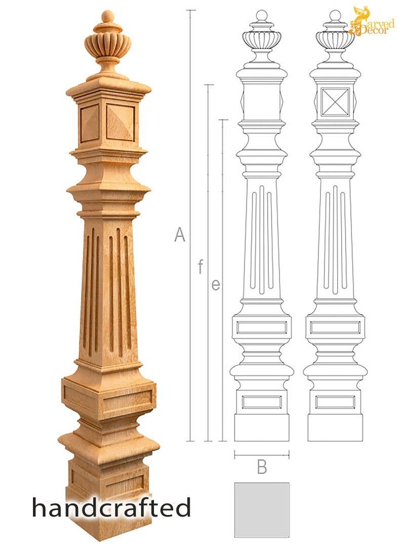 Столбы для лестницы деревянные резные