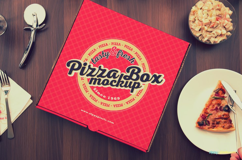 Коробка от пиццы мокап
