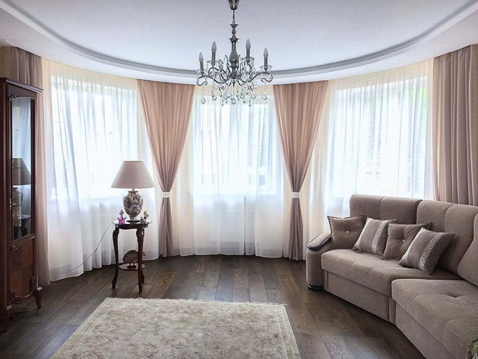 Красивые шторы в гостиную в стиле современная классика