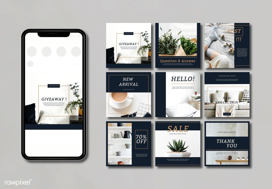 Макет для инстаграма строгий стиль