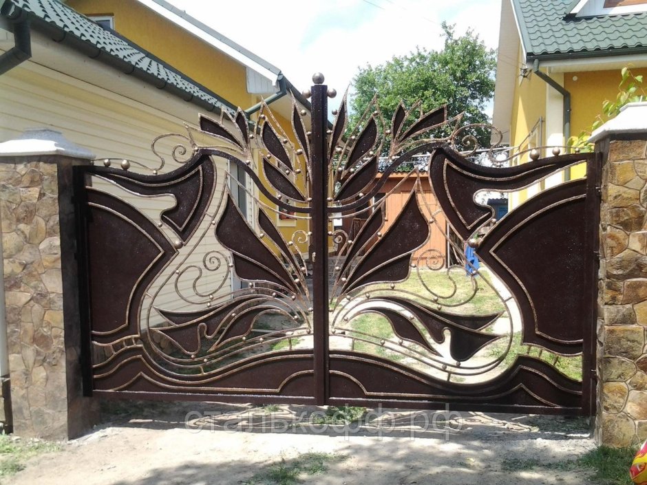 Ворота кованые Модерн ковка