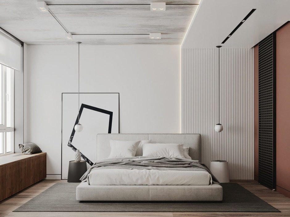 Дизайн спальни в современном стиле Минимализм лофт