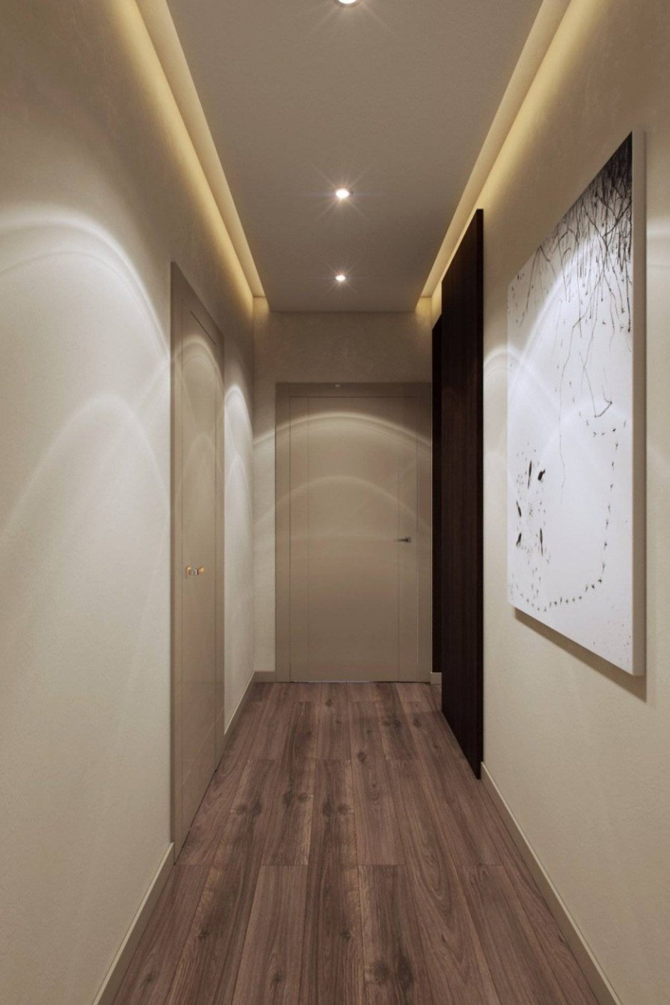 Дизайн потолка в коридоре
