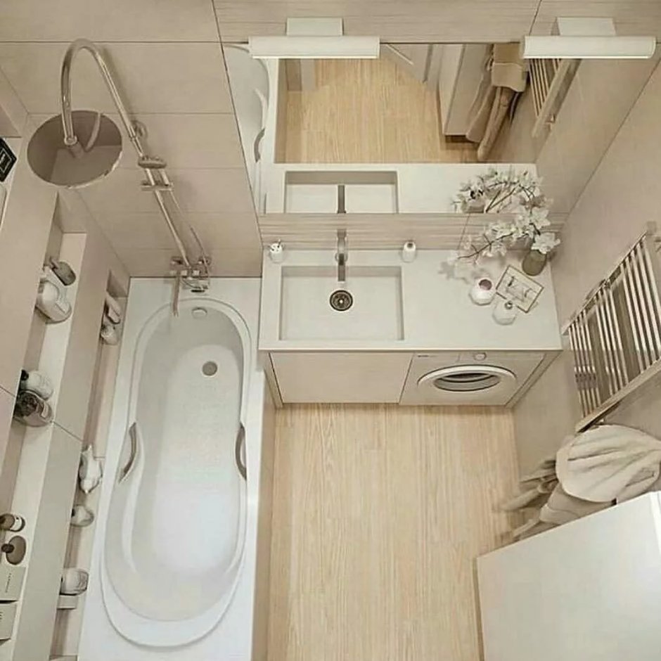 Планировка маленьких ванных комнат