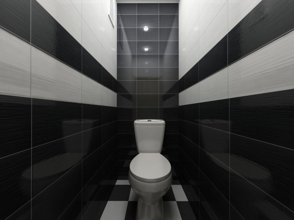 Черно белый туалет