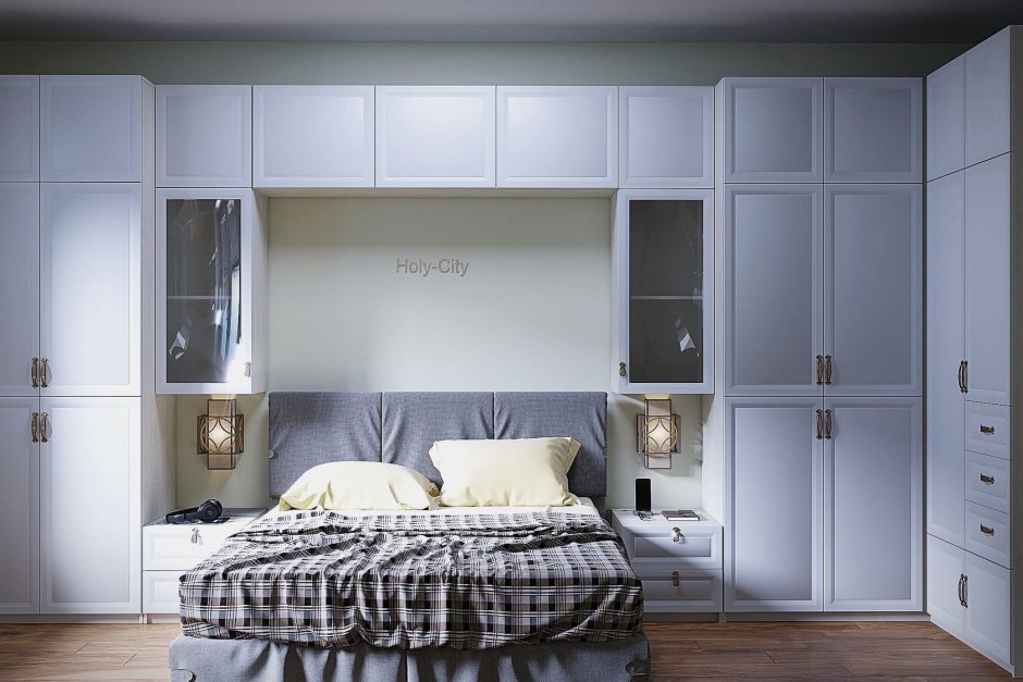 Дизайн маленькой спальни со шкафом