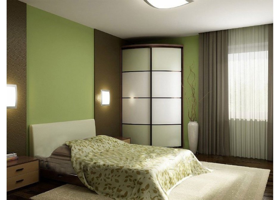 Шкаф для спальни зеленого цвета
