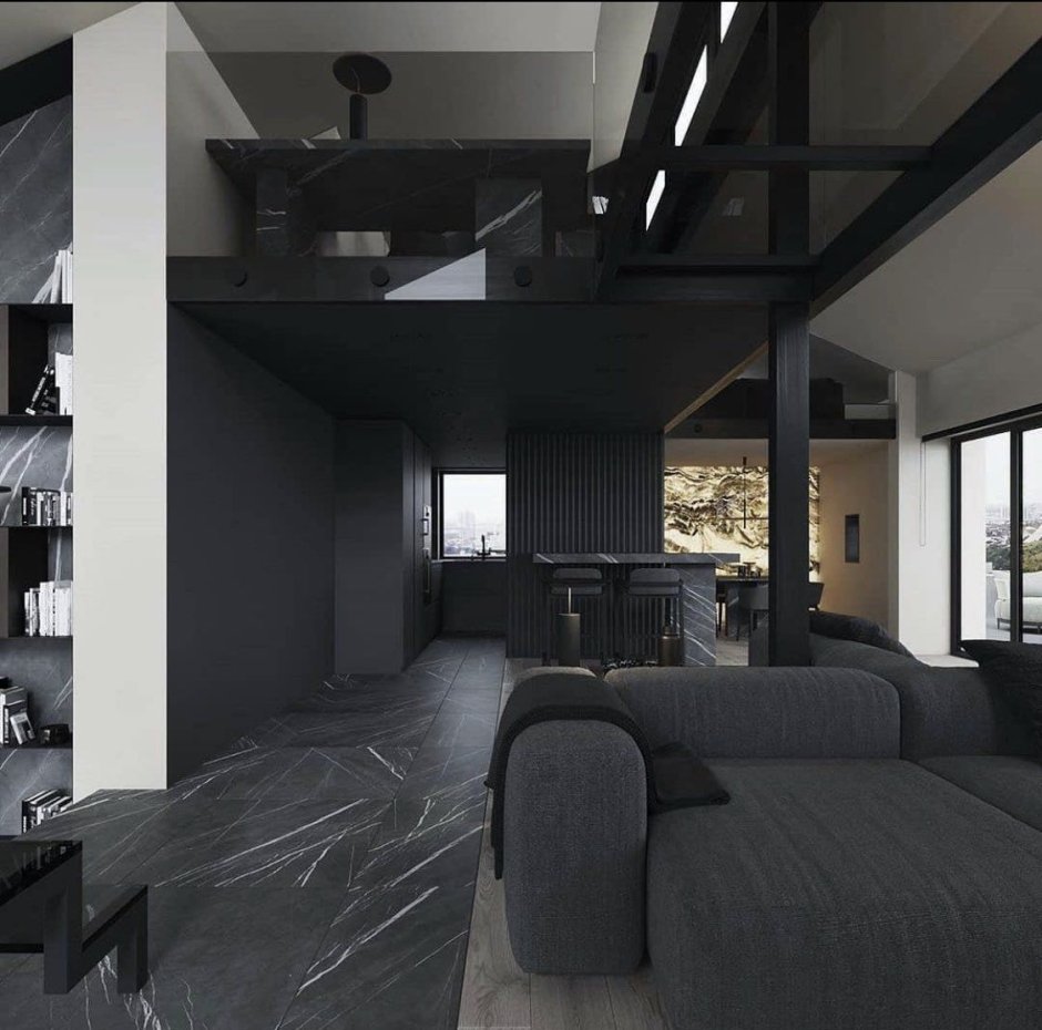 Черный дизайн дома