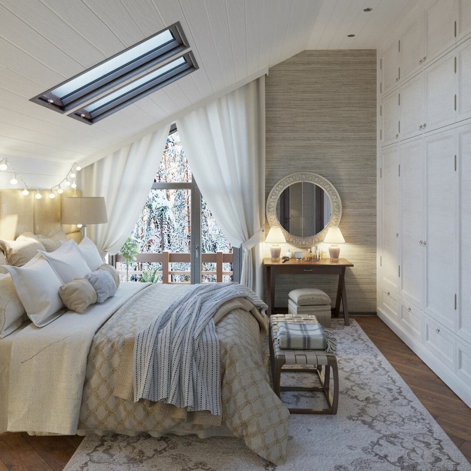 Дизайн маленькой спальни в частном доме