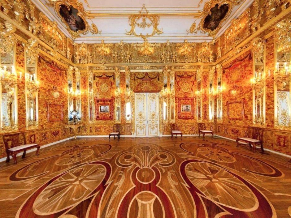 Екатерининский дворец Янтарная комната до войны