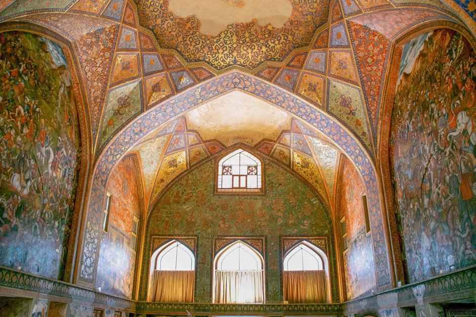 Исфахан. Аллея чор-баг . Чехель Сутун-павильон 40 колонн
