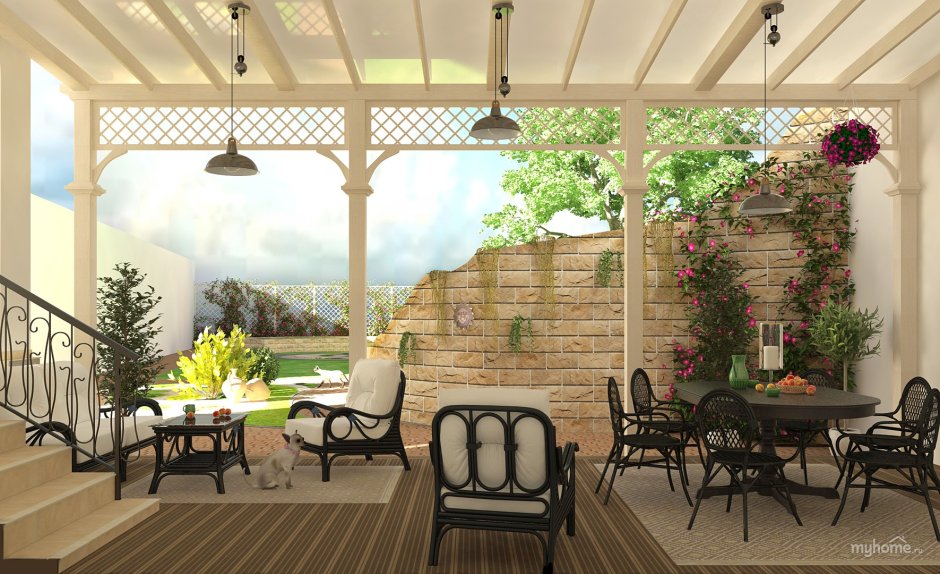 Фантастическая терраса в интерьере