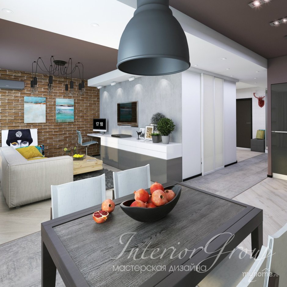 Кухня-гостиная в современном стиле