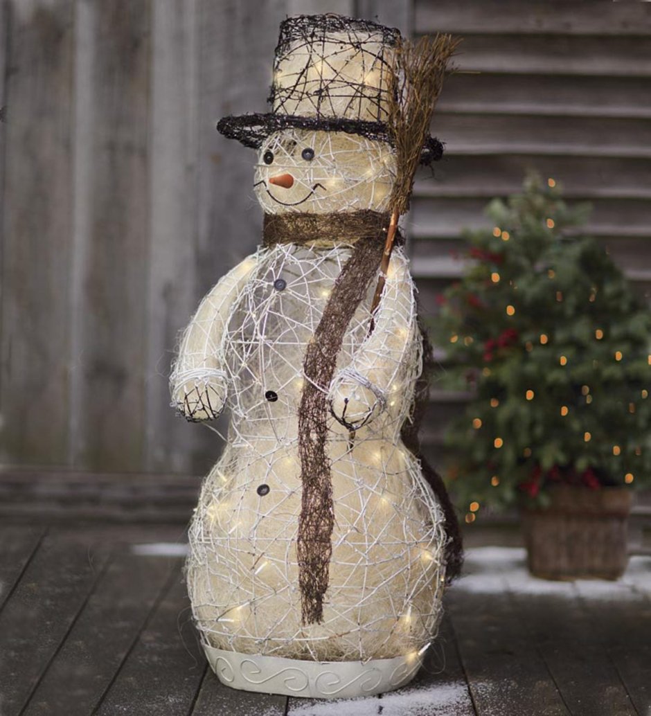 Снеговик для уличного декора