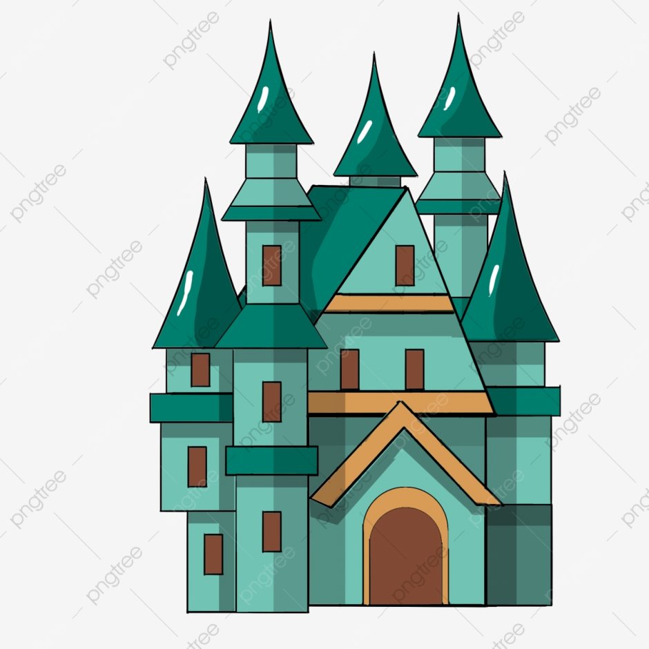 Замок с зеленой крышей