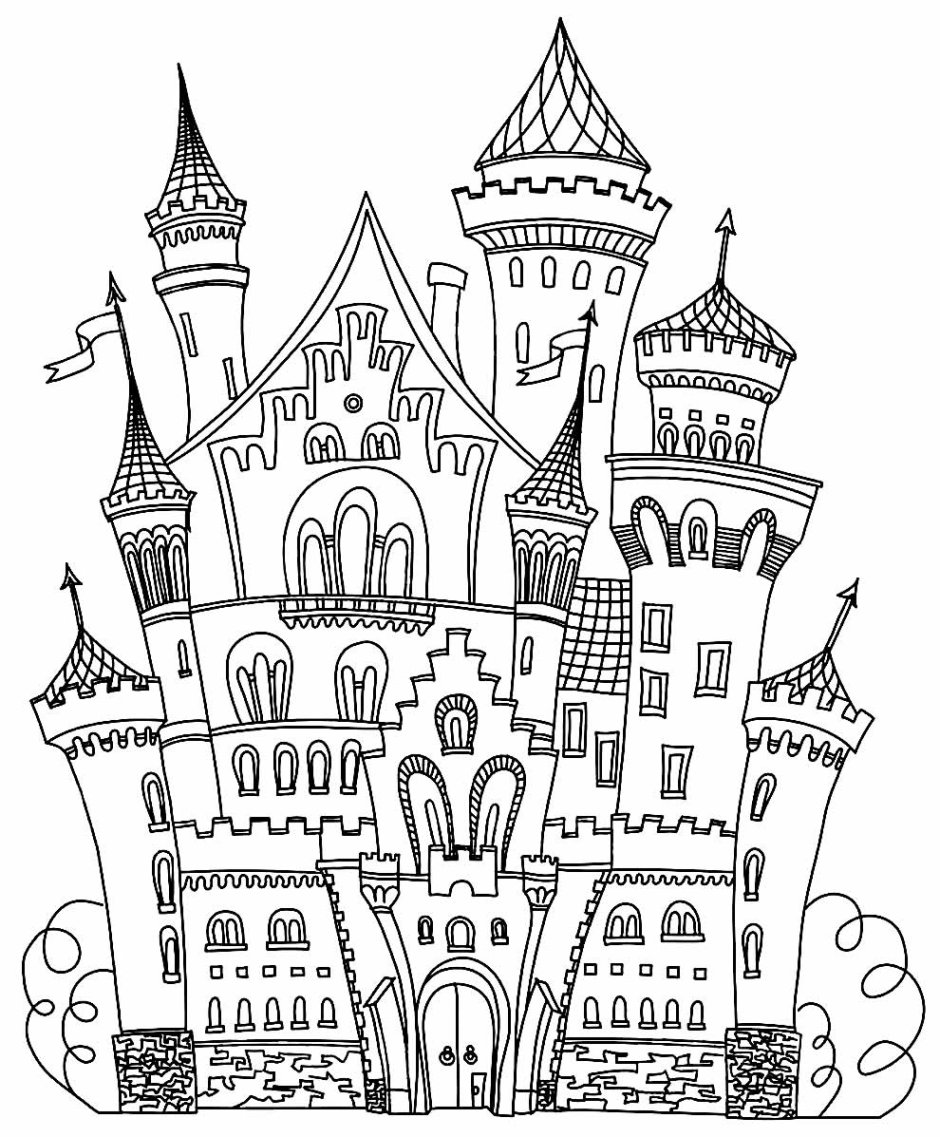 Замок раскраска антистресс для детей
