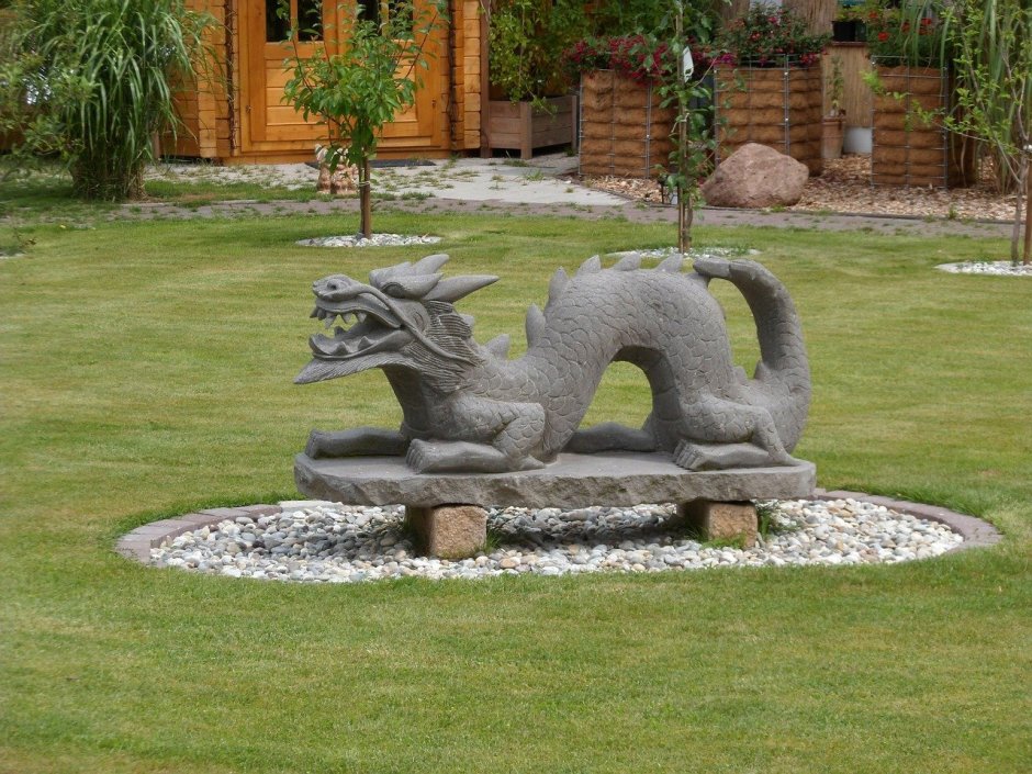 Япония сады скульптура дракона