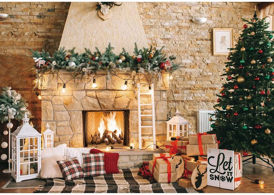 Christmas Fireplace Cloth
