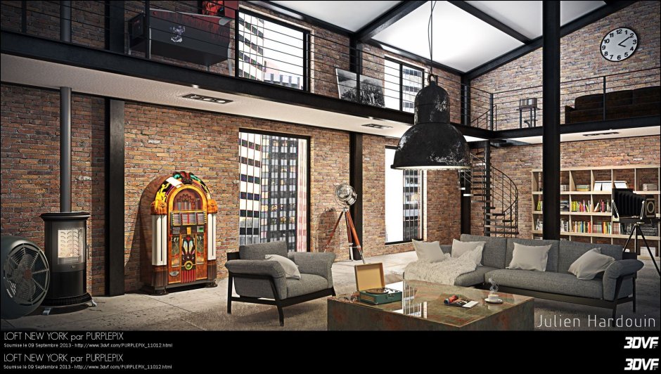 Кухня в стиле лофт 12м2