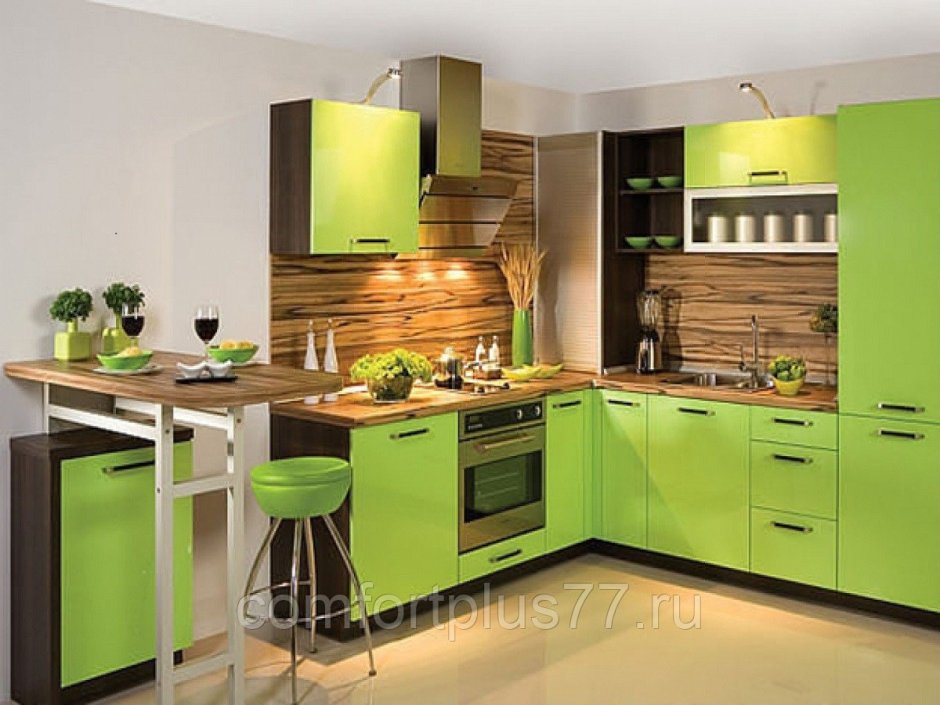 Кухня зеленого цвета современный стиль