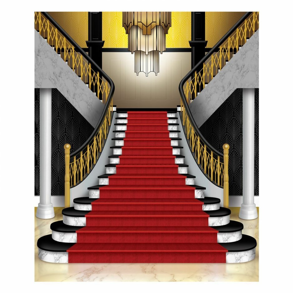 Лестница с красной ковровой дорожкой