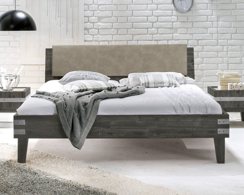 Кровать металлическая двуспальная 160х200 стиль лофт