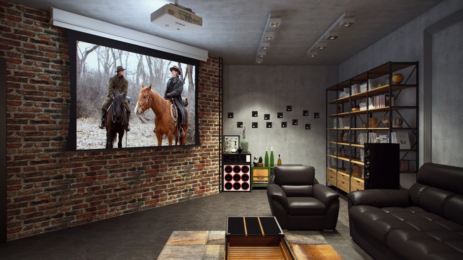 Домашний кинотеатр в стиле лофт